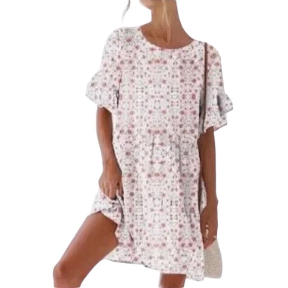 Nclook Mini Dress Floral Tiered V Neck Womens Large New With Tags Summer Casual